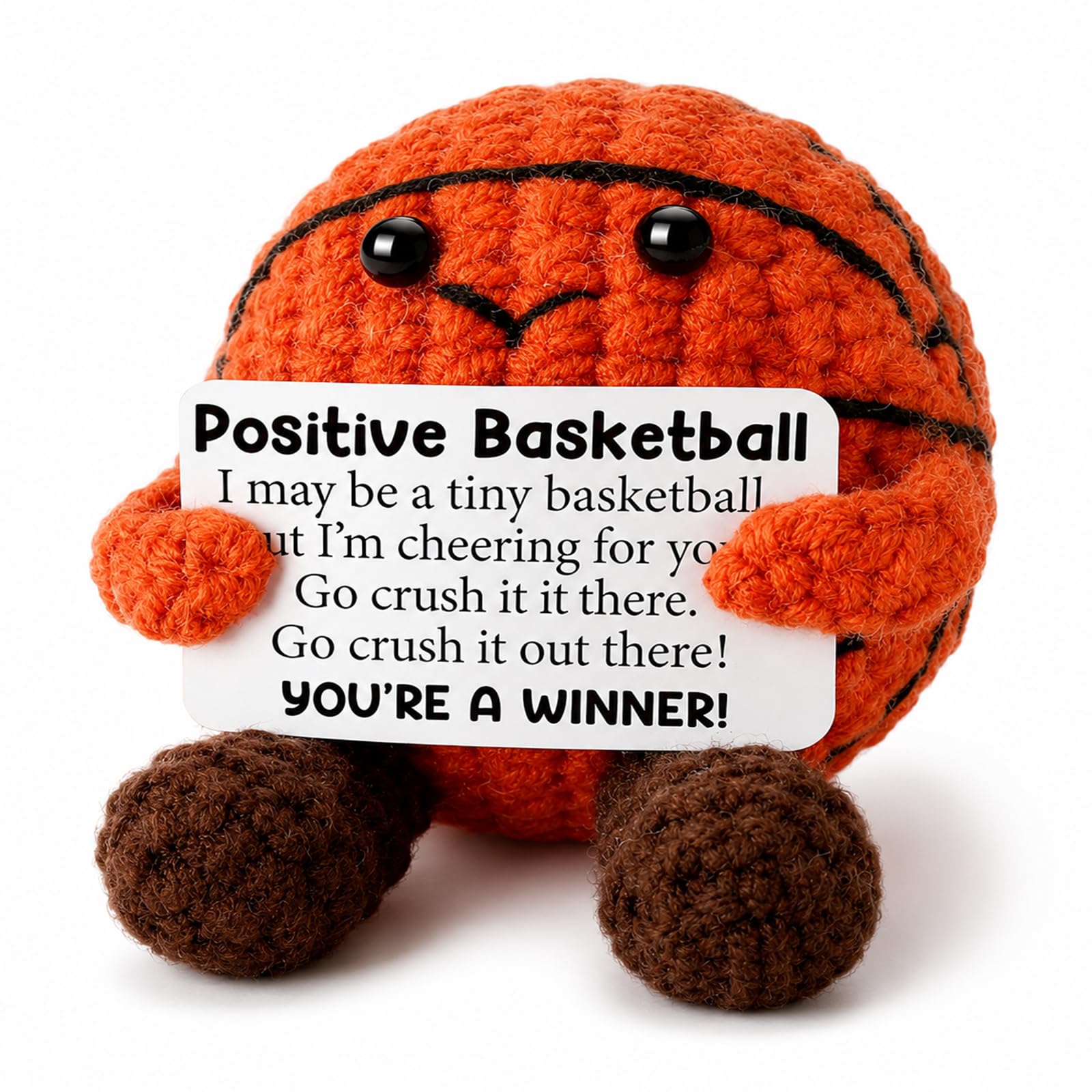 Positive Basketball Crochet with Card Motivational Gifts for Men Women