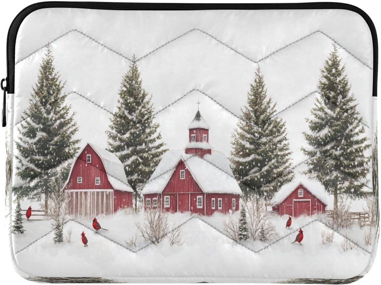 House Trees Snow Laptop Sleeve Case Cover Bag 13 14 Inch for Women Men Protective Computer Cases Covers Bags for Laptops Durable Laptop Carrying Case for Business Travel Laptop Accessories