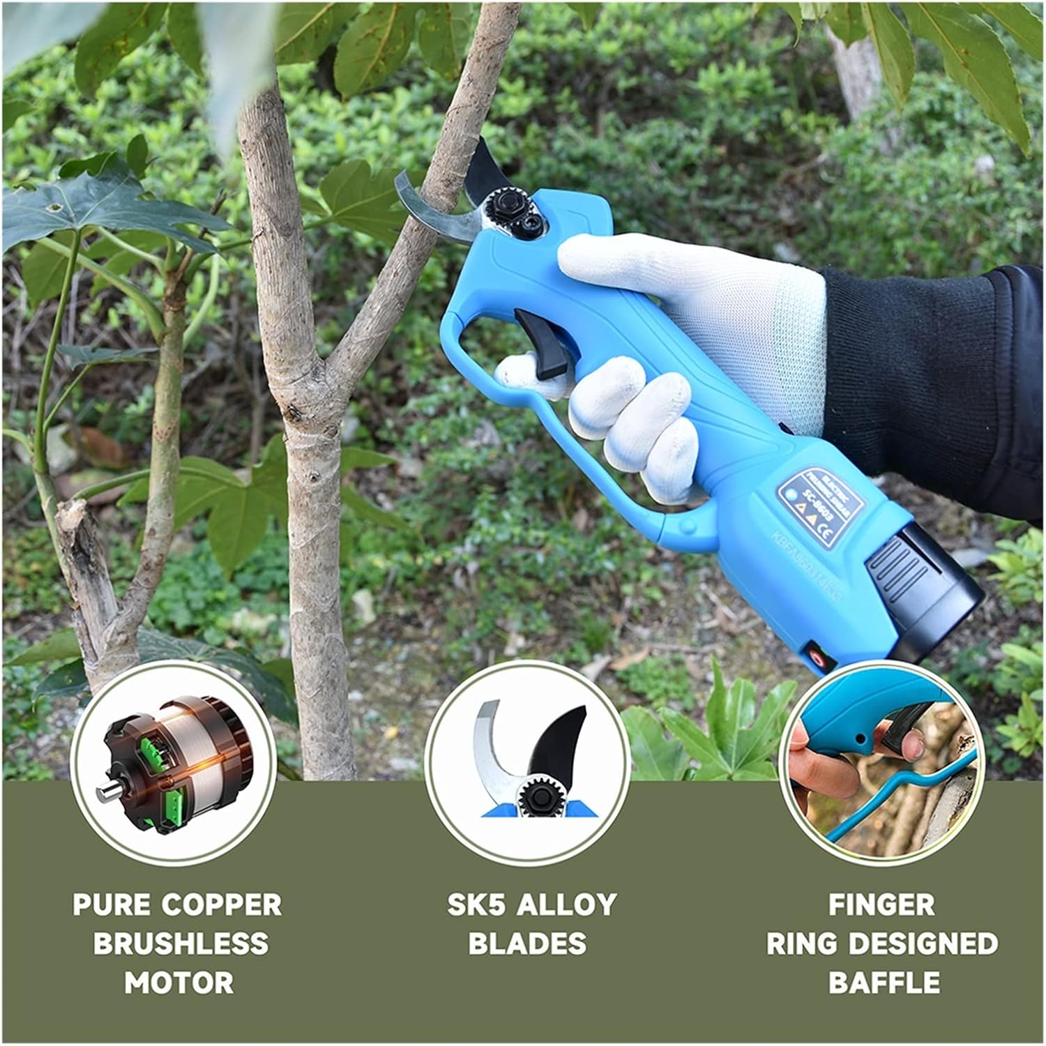 Power Pruner 16.8V Cordless Pruner Lithium-ion Pruning Shear Efficient Electric Scissors Bonsai Electric Tree Branches Garden Tools