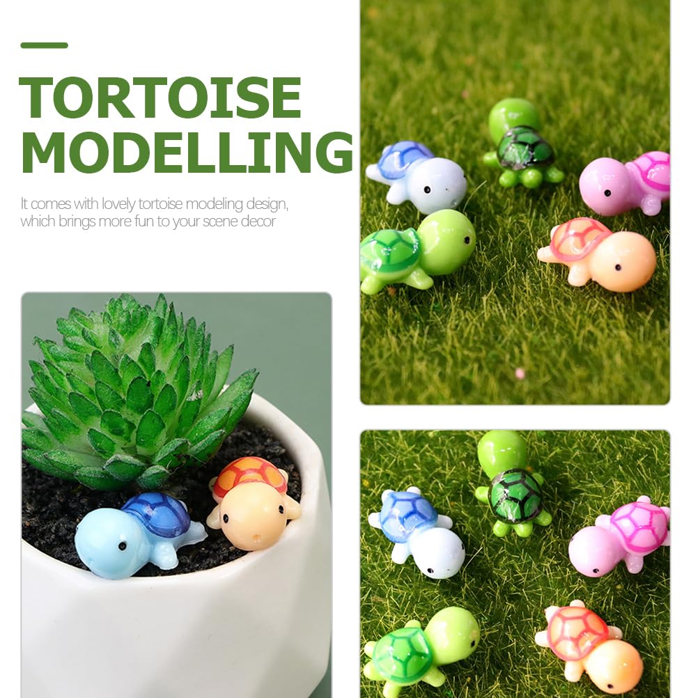 SAFIGLE Miniature Turtle Ornament Resin Figurine 1.38 Inch Small Tortoise Decoration for Garden Balcony Flower Pot Diy Fairy Landscape Crafts - Image 3