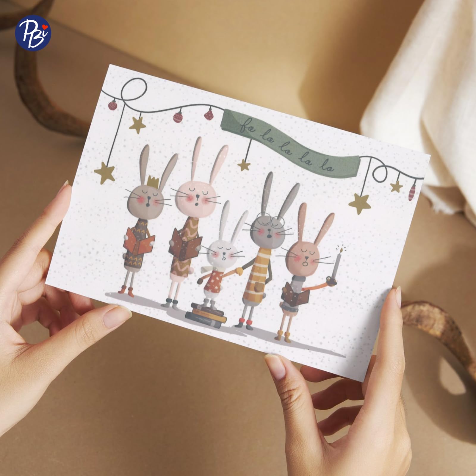 Pierre Belvedere Inc - 8 cartes de vœux et enveloppes Fa la - Taille moyenne - 17,8 x 12,7 cm - 9901027
