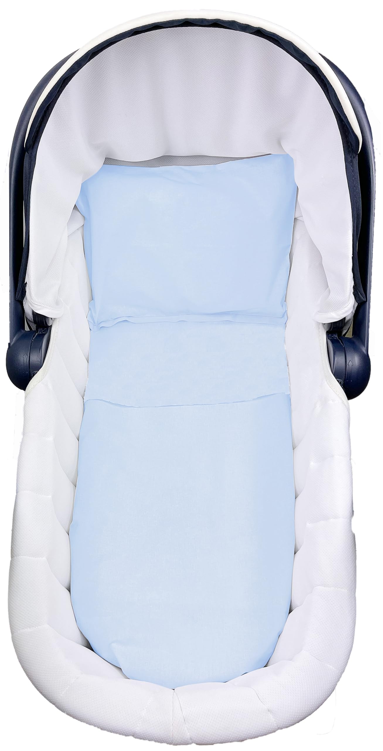 Andy & Helen Top Sheet for Crib, Pram or Maxi Crib in Plain Colour, Light Blue