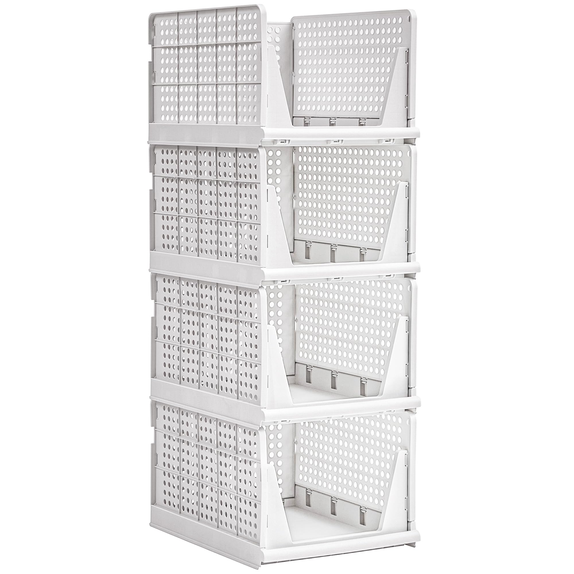 VECELO 4 Pack Plastic Closet Shelf Organizer