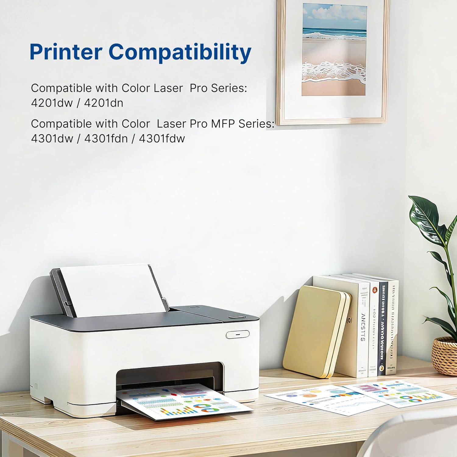 210A Toner (with Chip) Compatible with HP MFP 4301Fdw Toner Cartridges Work for HP 210A Toner Cartridges 4 Pack Color Laser Pro MFP 4301Fdw 4201Dn 4201Dw 4301Dw Printer Ink | W2100A 210A