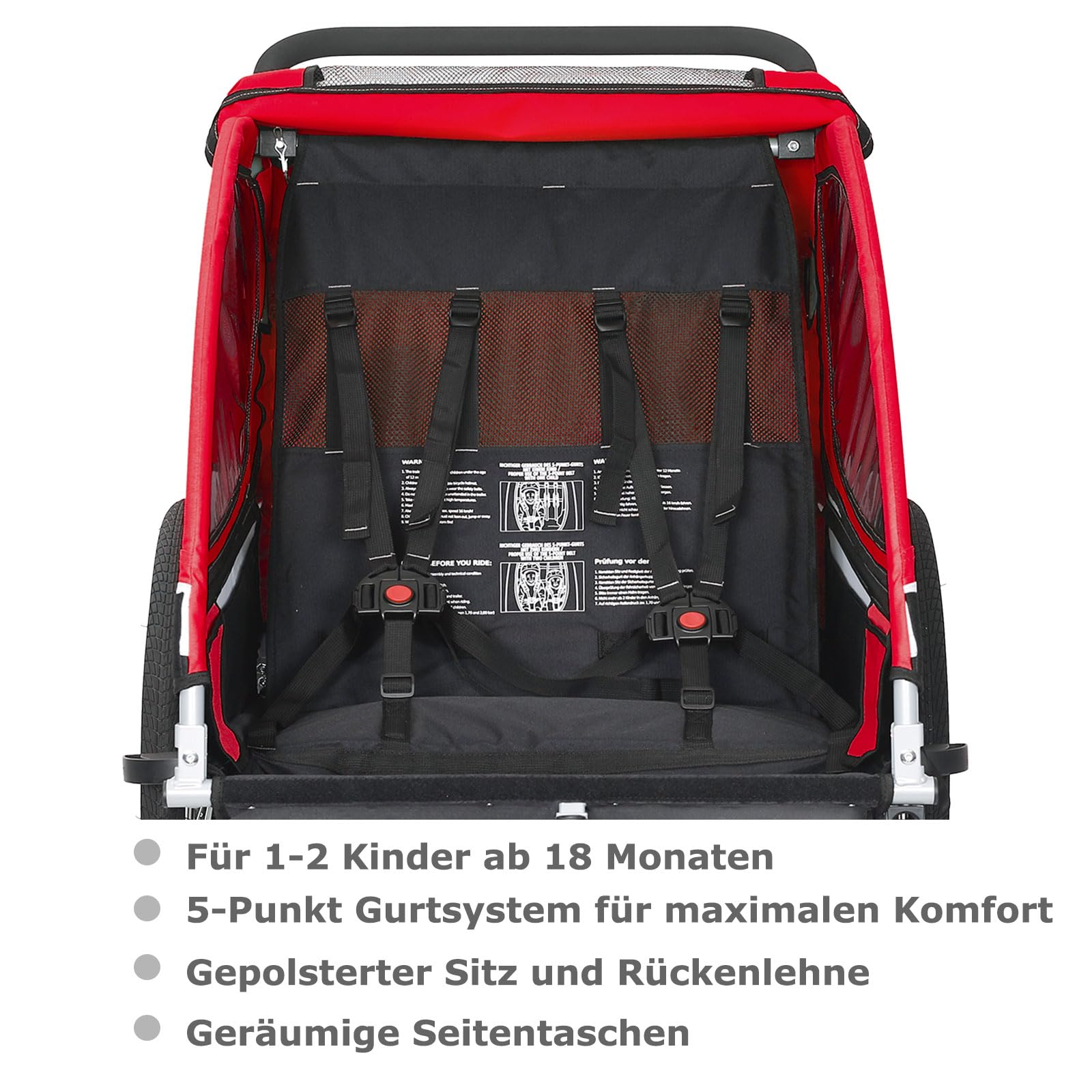 Tiggo VS 2 in 1 Kinderanhänger Fahrradanhänger Anhänger mit Buggy Set Jogger 50202