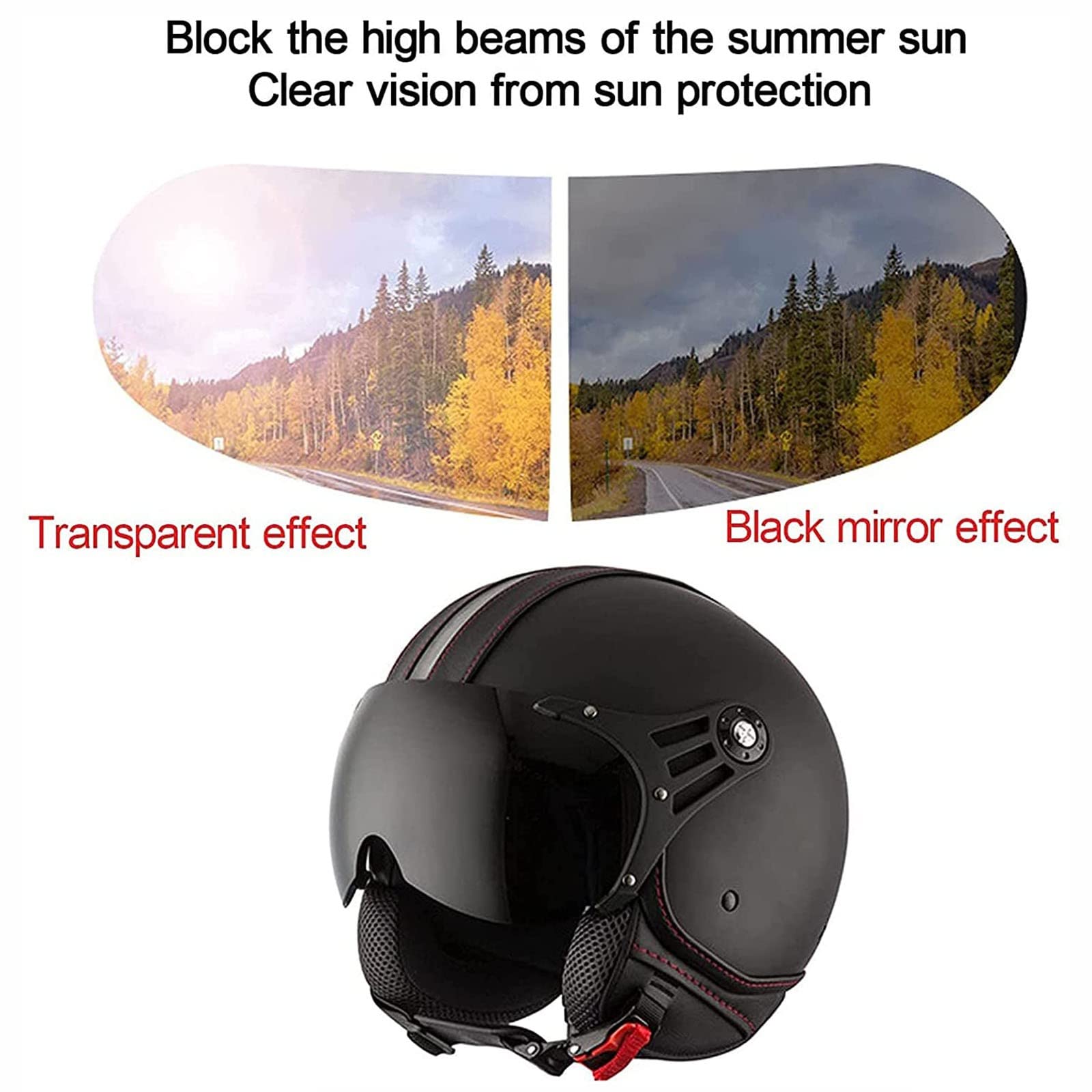 Casco Abierto Medio de Motocicleta Adulto Retro Jet Casco ECE Certificado para Mujer Hombre Casco de Moto Cara Abierta Vintage Moto Ciclomotor Scooter