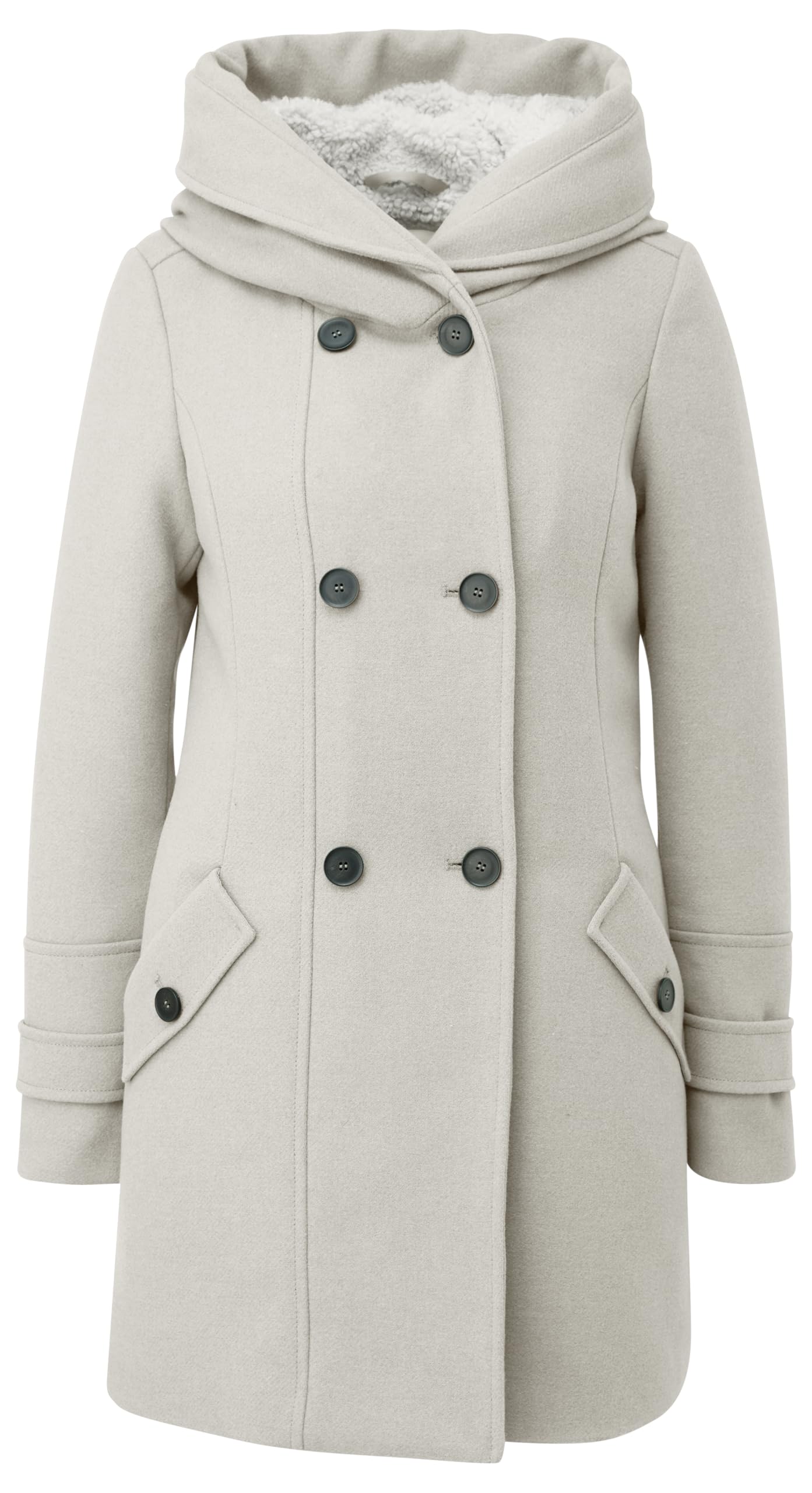 s.Oliver Damen 2159700 Wollmix Mantel mit Kapuze