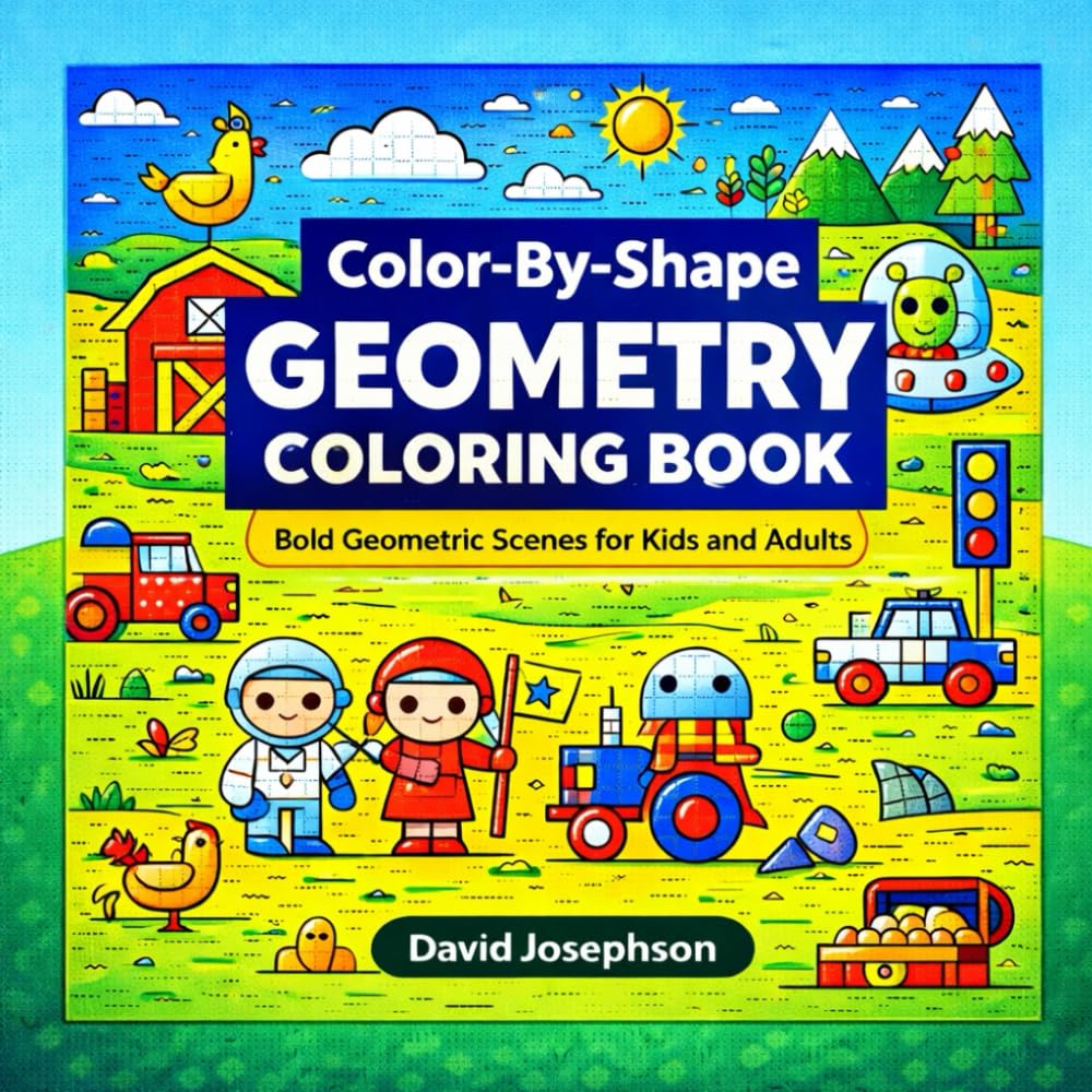 Color-By-Shape Geometry Coloring Book: Bold Geometric Scenes for Kids and Adults