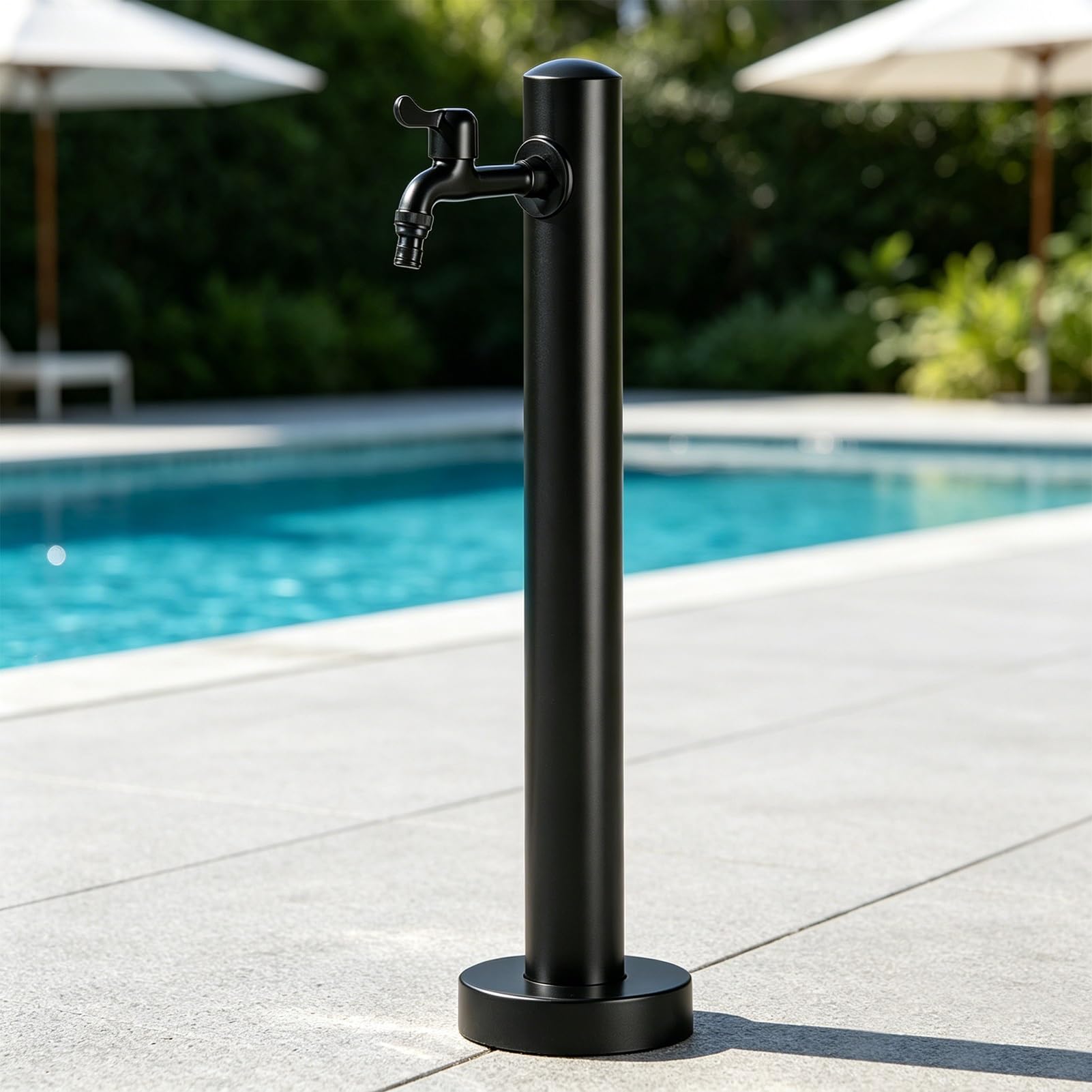 Lonmrrton A Vertical Garden Water Tap Stand, Outdoor Faucet Water Column 304 Stainless Steel Floor Mounted Yard Hydrant For Vill Courtyard Deck Poolside(,Height: 95Cm/37.4In)