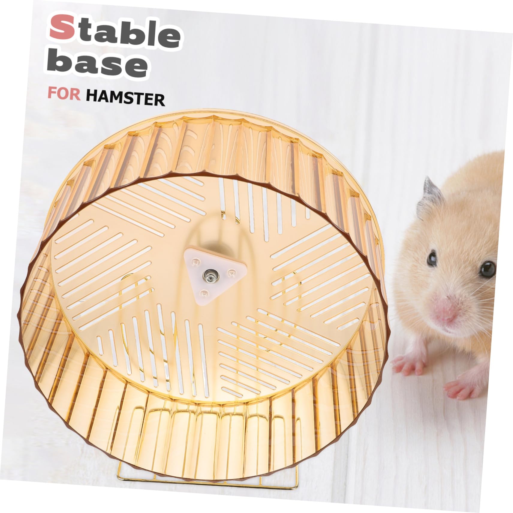 Hohopeti Roue d'exercice pour Chinchilla et Ours en Soie Dorée, en Plastique et Alliage, pour Cage et Activité Animaux de Compagnie Couleur Aléatoire