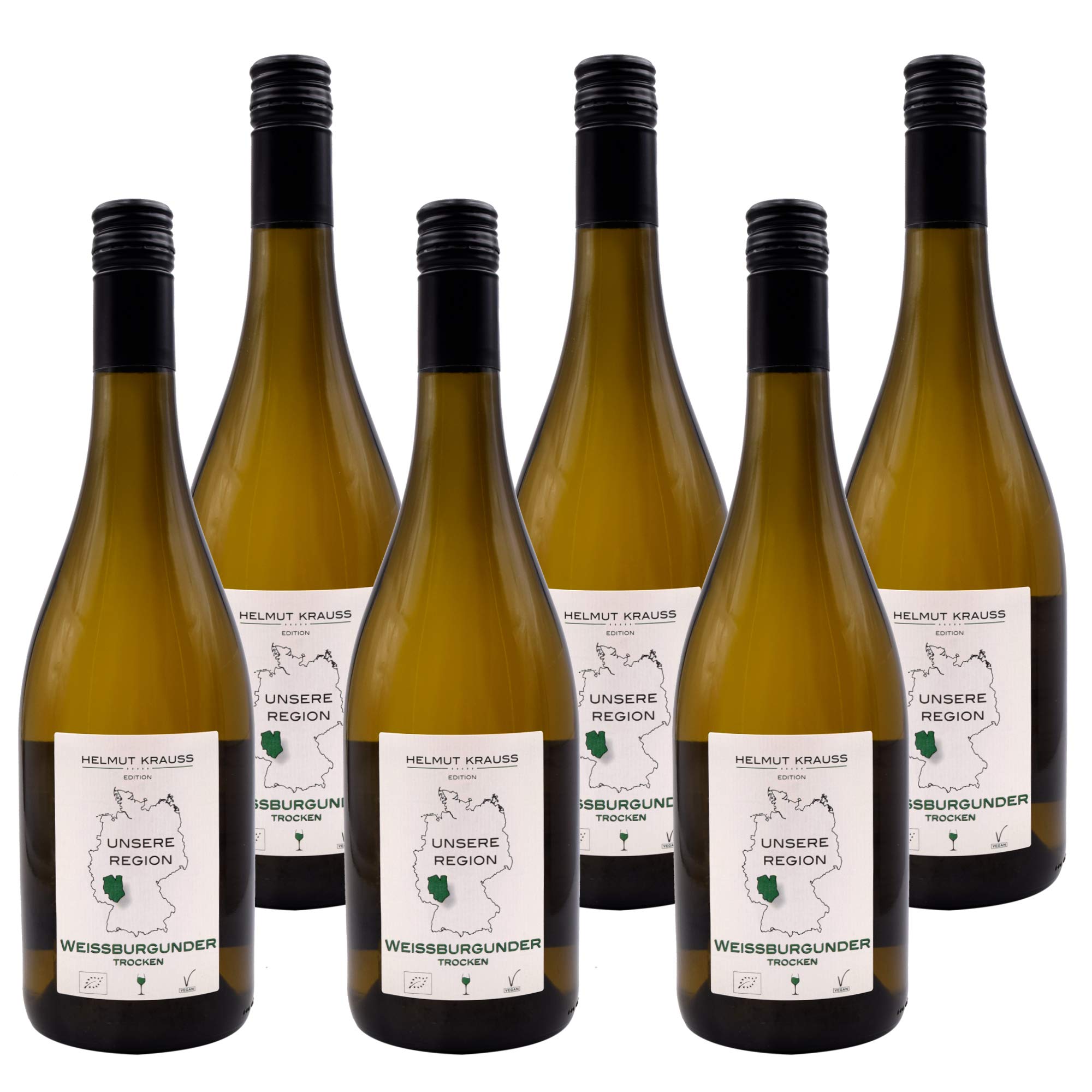 Weingut Krauss Zellertal – Bio Weißburgunder 6x 0,75l I Bio Weißer Burgunder 12.0% (2022er) I Feinfruchtiger Weißwein trocken I Fruchtiger Weiß-Wein vegan I Bioland-Siegel I DE-ÖKO-022
