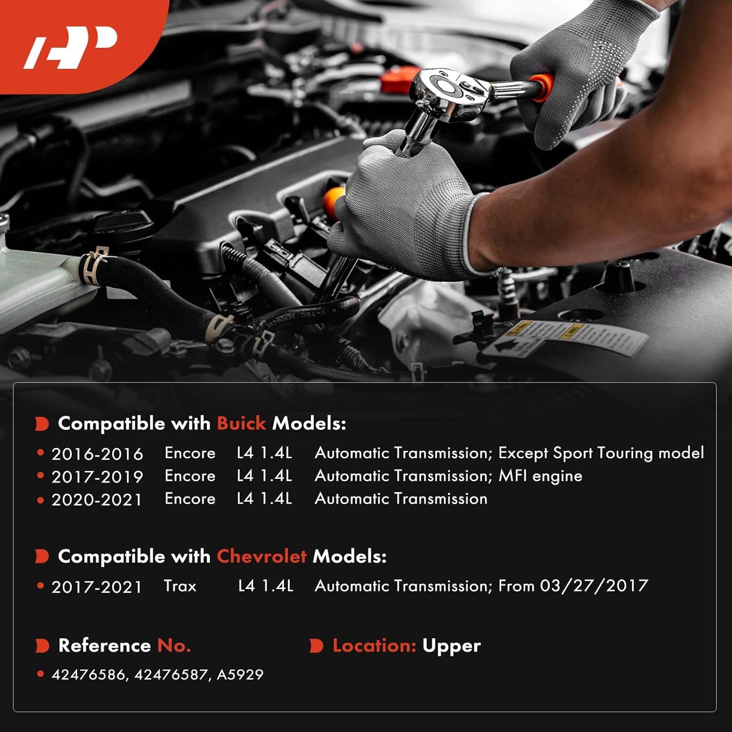 A-Premium Upper Transmission Mount Compatible with Buick Encore 2016-2021 & Chevrolet Trax 2017-2021, 1.4L, Automatic Transmission