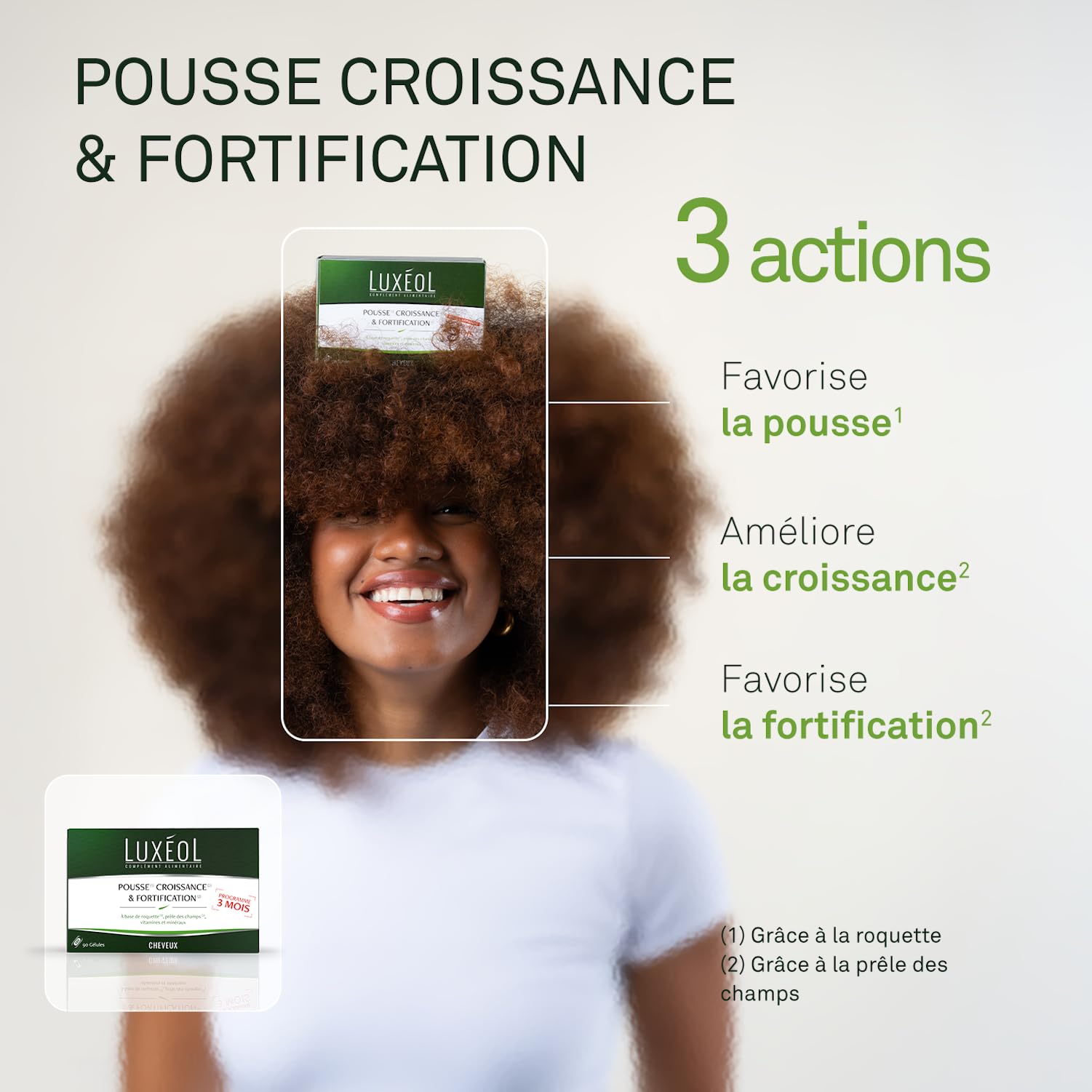 LUXEOL - Routine Croissance In & Out* - Cheveux + longs + vite - Shampooing (200 ml) + Conditionneur (150 ml) + Sérum (100 ml) + Complément Alimentaire Pousse, Croissance & Fortification (3 Mois)