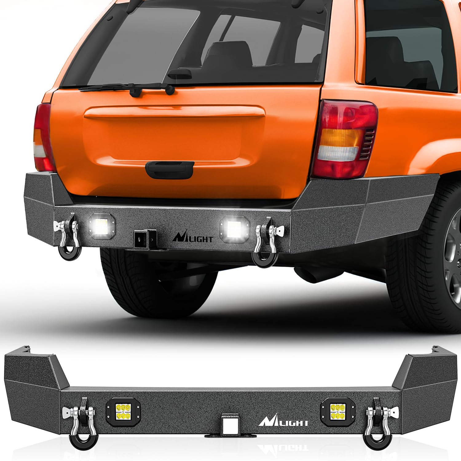 Nilight Rear Bumper for Jeep Grand Cherokee WJ 1999-2004