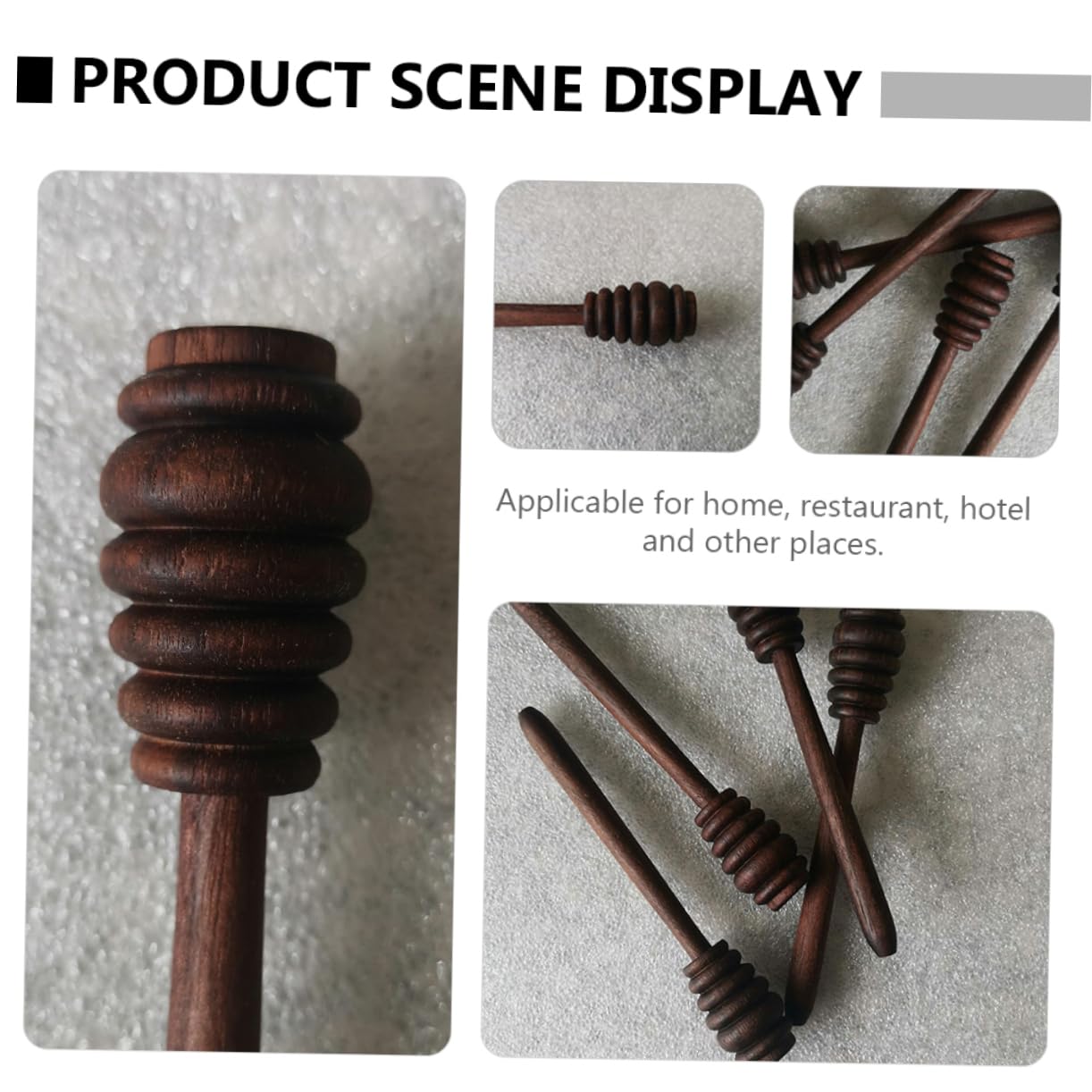 NAMOARLY Honey Stick Honeycomb Dipper Honey Dropper Jar Stick Ladle Small Honey Stirrer Stick Honeycomb Stick Stirrers Mini Honey Stir Sticks Honey Jar Dipper Black Walnut Coffee re-usable