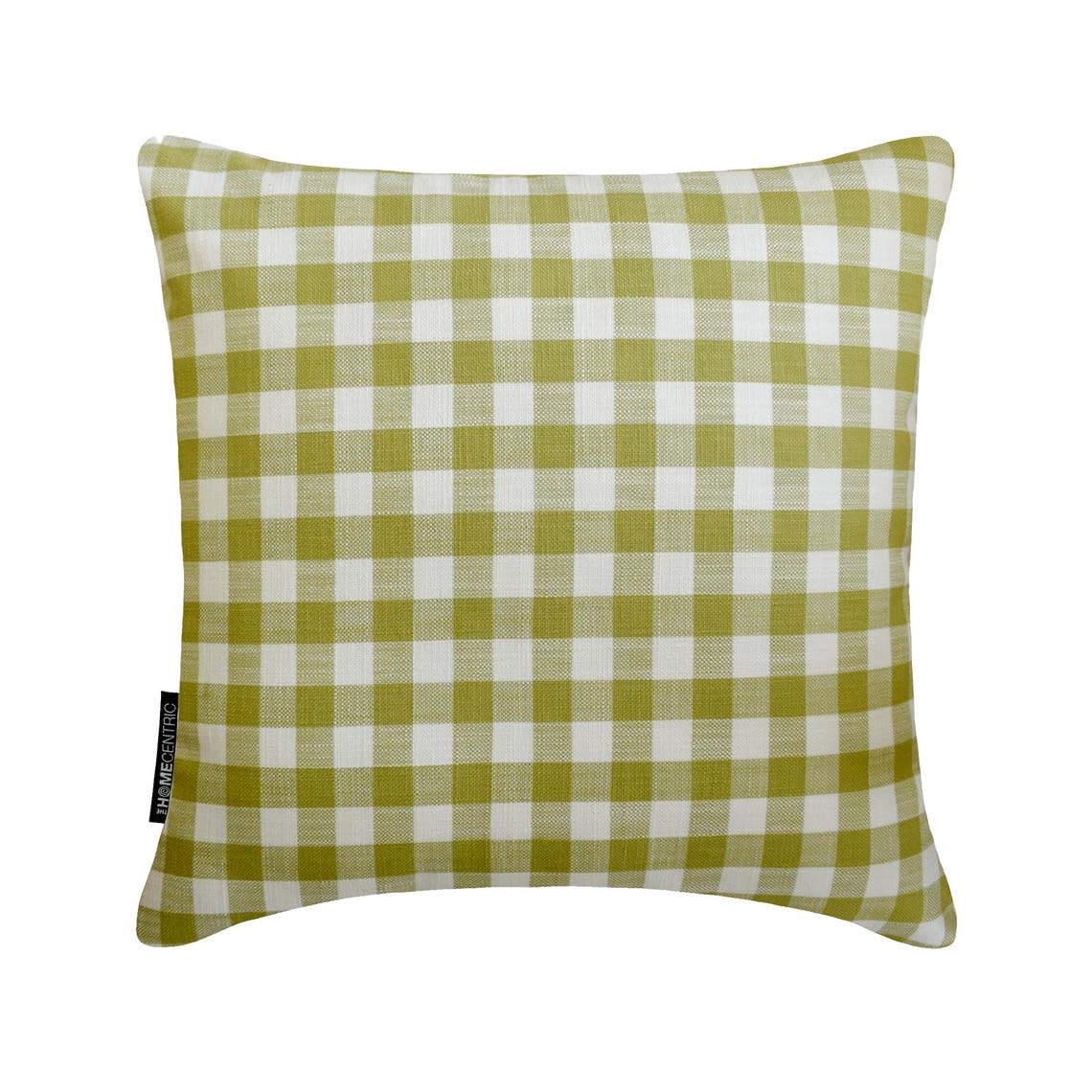 Świąteczna kratka Dekoracyjny Zielony Poszewka na poduszkę, 50 x 50 cm Bawełna, Rzuć poszewkę na poduszkę, W kratkę Dom wiejski Poszewka na poduszkę - Checkmate Verde