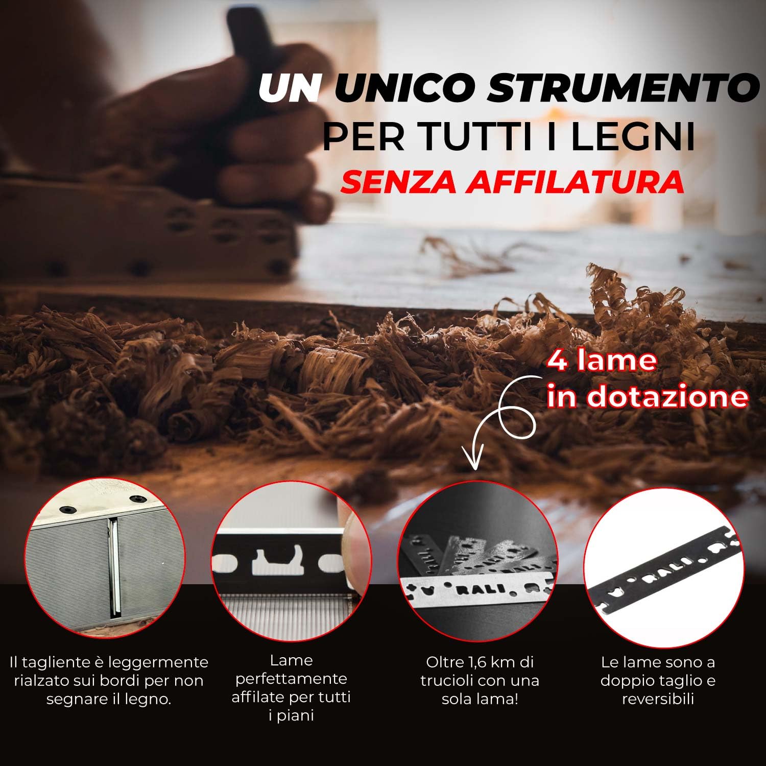 Lama Pialla Carburo Tungsteno 48mm - Ricambio Per Piallatrici RALI - Foto 9