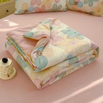 Odot Coverless Duvet 2.5 Tog for Single Double King Size, Summer Coverless Duvet 250 Count No Cover Needed Lightweight Breathable Soft Cosy Cold Quilt Blanket Large flowers,150x200cm