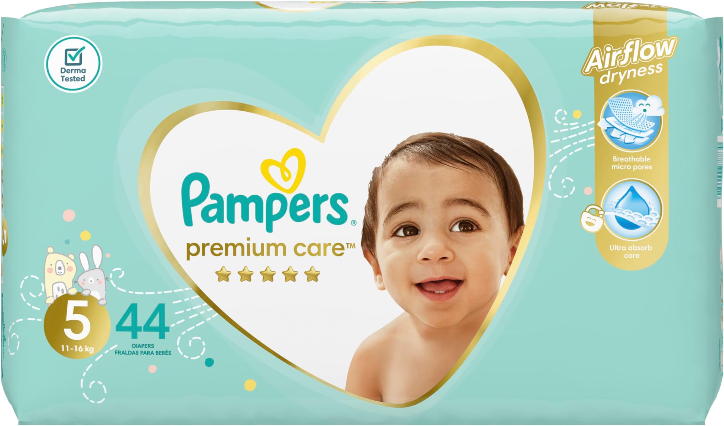 Premium Care Nappies Size 5 11-18 kg Pack of 44
