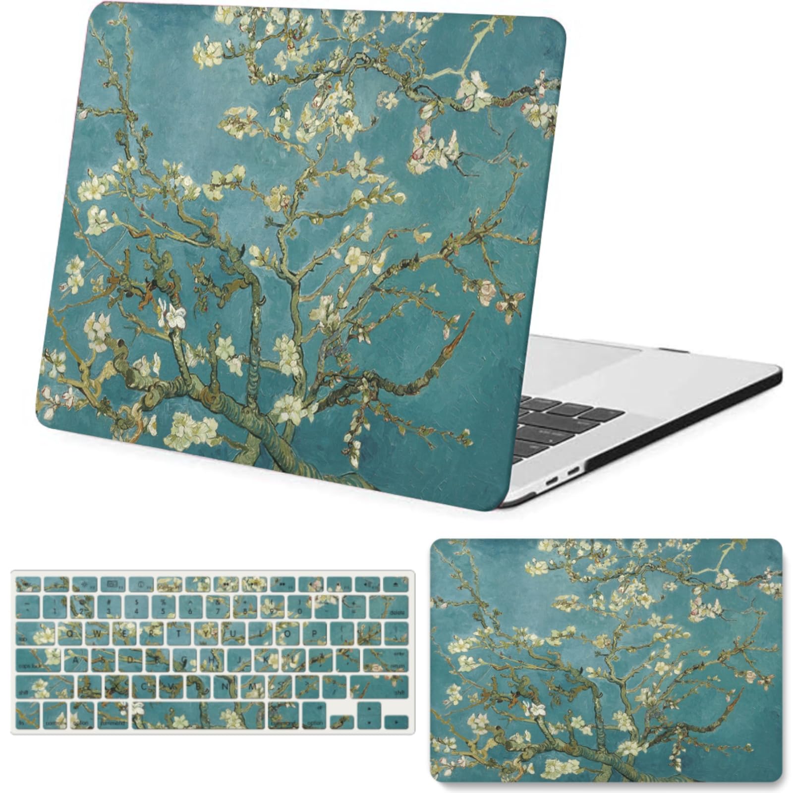 Funda para MacBook Air 11 A1465 carcasa rígida con protector de teclado diseño flor de ciruelo 8