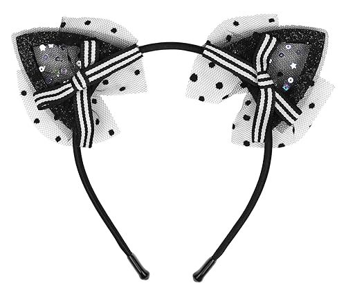 Bonnie Z. Leonardo Diadema gótica con orejas de gato 2023 con lazo para fiesta para mujer