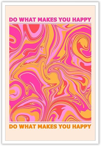BNGFDV Lienzo decorativo retro con texto en inglés Do What Makes You Happy, lienzo decorativo de pared con texto "Do What Makes You Happy" (Do What