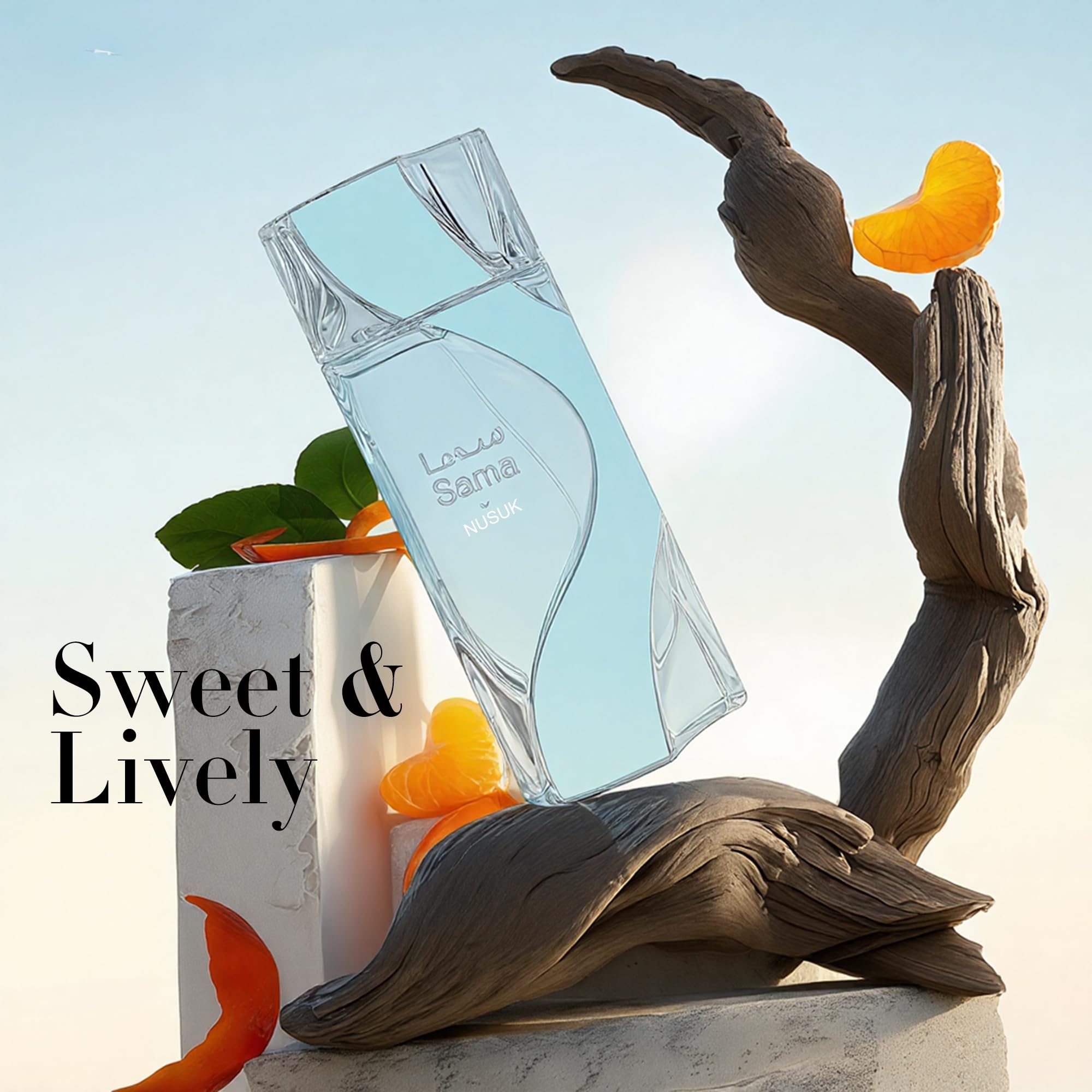 Nusuk Sama Cologne for Men | Warm Spicy Gourmand Eau de Parfum | 100ml Long Lasting Perfume with Lemon & Bergamot, Ozonic Sage & Geranium, Clean Moss, Musk & Amber | Rich Seductive Scent