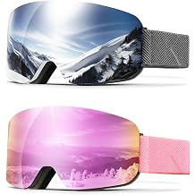 2Pack Ski Goggles for Men Women Snow Goggles Anti fog Snowboard Goggles with 100% UV Protection