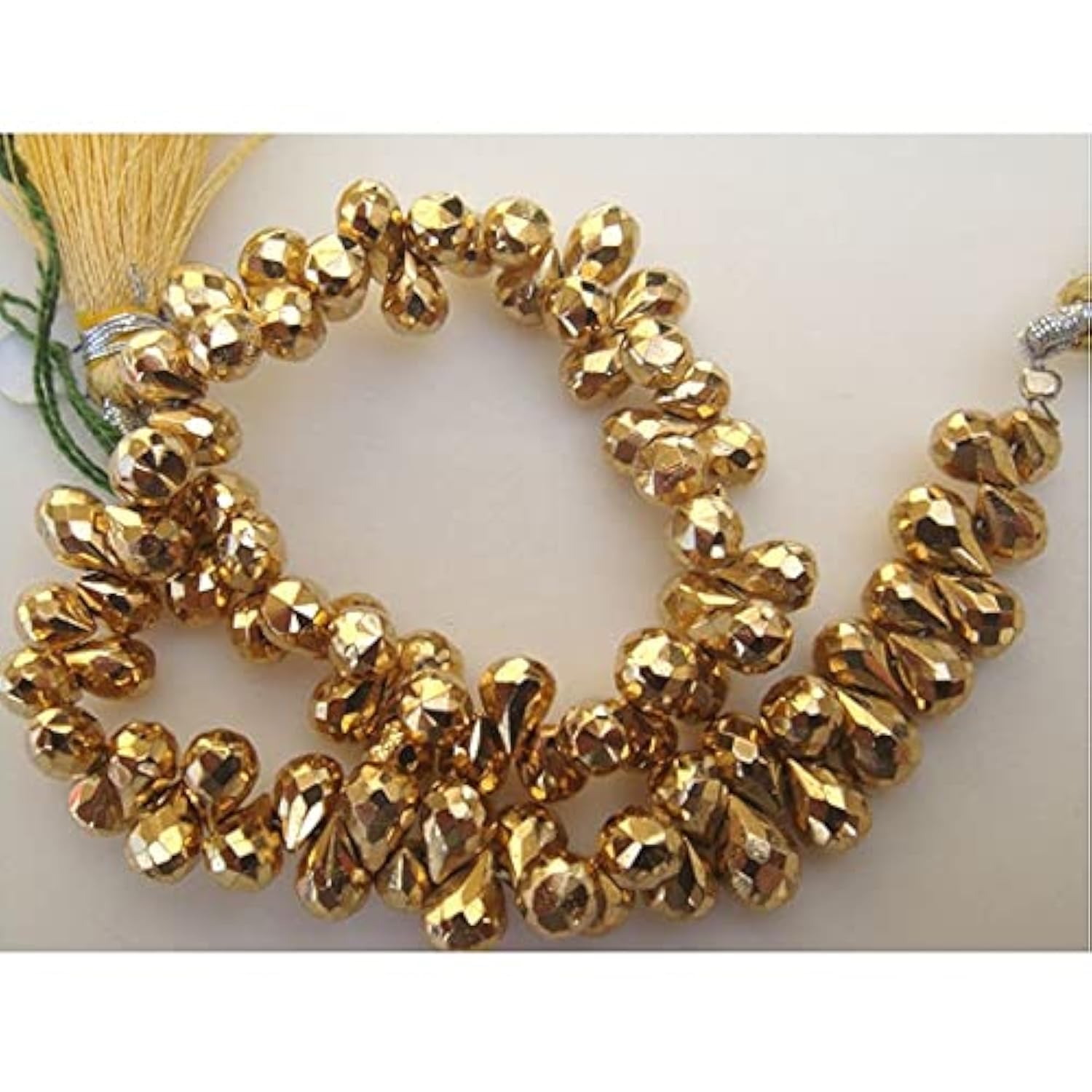 Perles en pyrite dorée briolettes LKBEADS pour ateliers créatifs et colliers