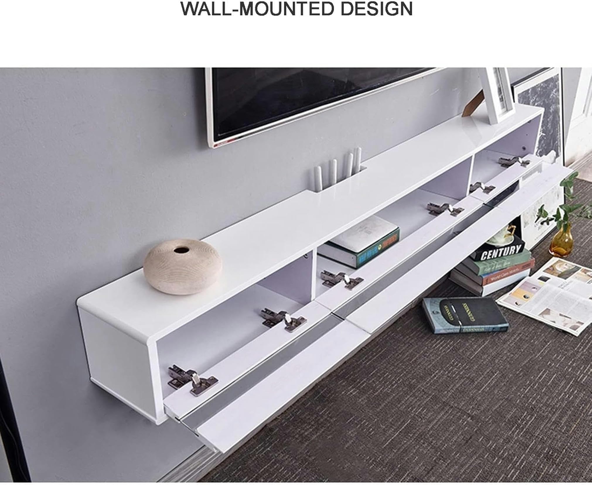 Montaggio A Muro MABIET TV-TV Sostituto-TV Per Console Multimediale, Mobile TV, Centro Di Intrattenimento, Supporto TV Da 120 Cm, Tabellone TV Montato A Parete, Scaffale Di Archiviazione DVD ~/