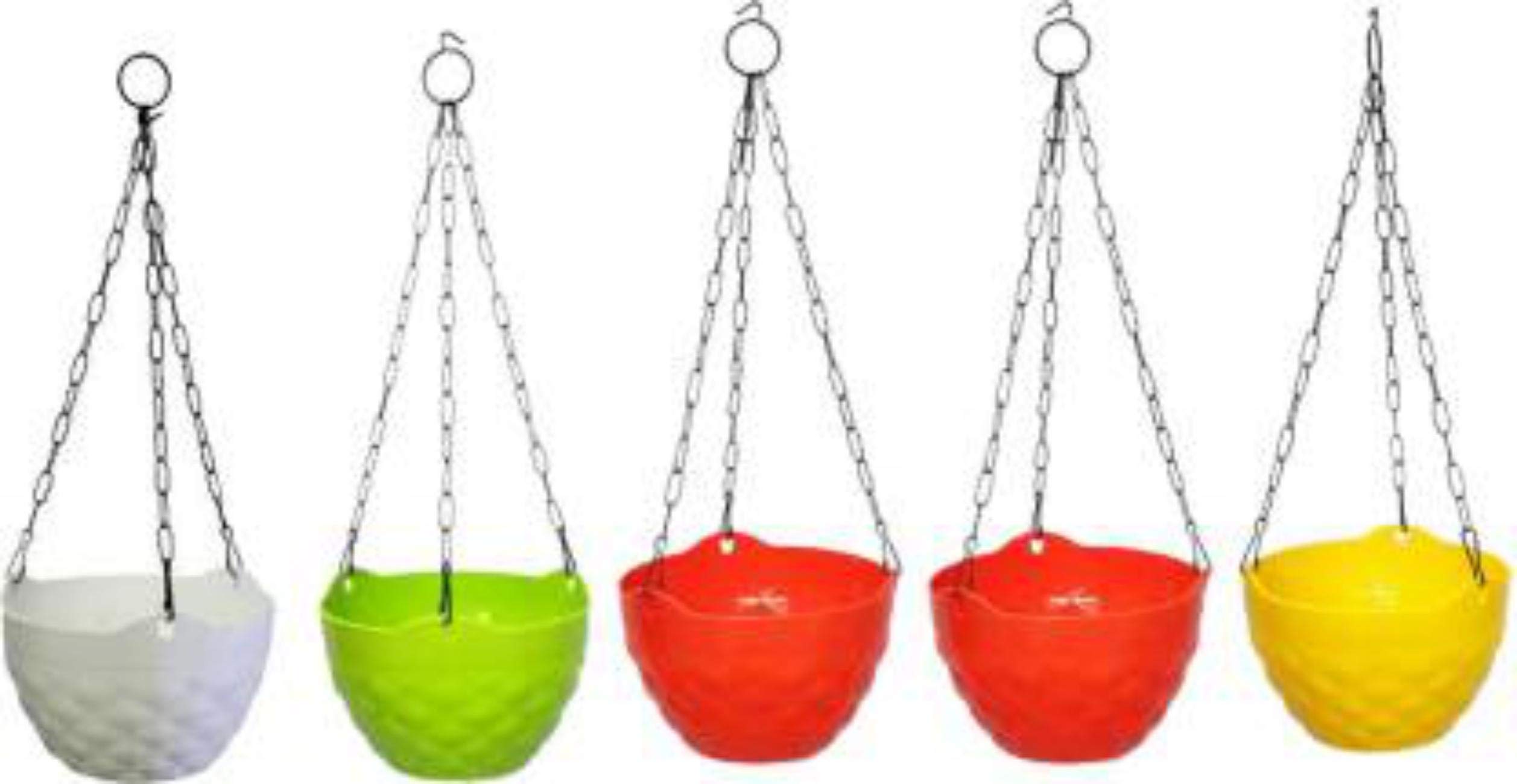 GTB Garden Chain Diamond Garden Hanging Flower Pot, Hanging Pot (Pack of 5) Plant Container Set (Plastic) Plant Container Set fp-03-5 pc (B0841GG6BB) Amazon Price History, Amazon Price Tracker