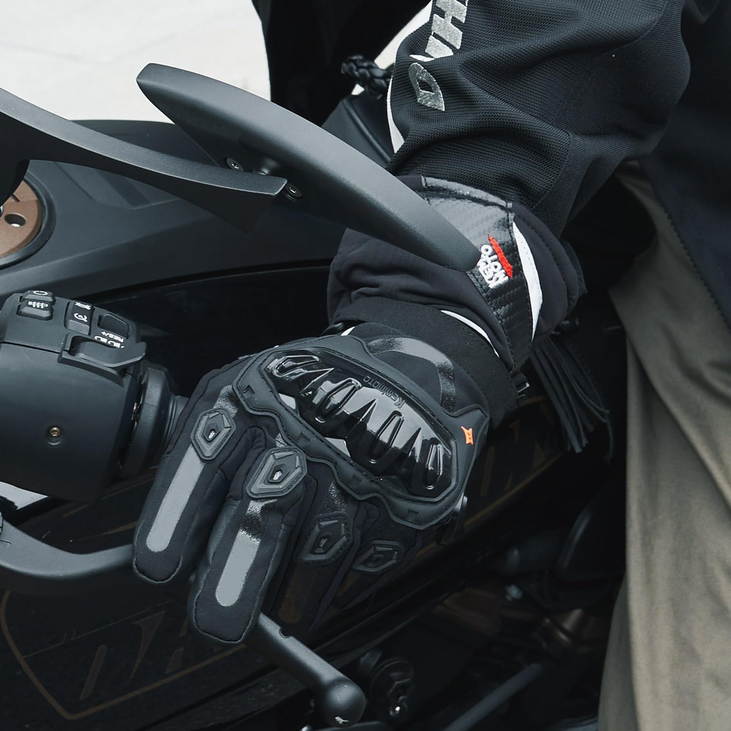 KEMIMOTO Winter Motorradhandschuhe, geprüfte Motorradhandschuhe,Motorrad Handschuhe Winter, Touchscreen Handschuhe, Wasserdicht, für Motorradfahren, Skifahren, Roller