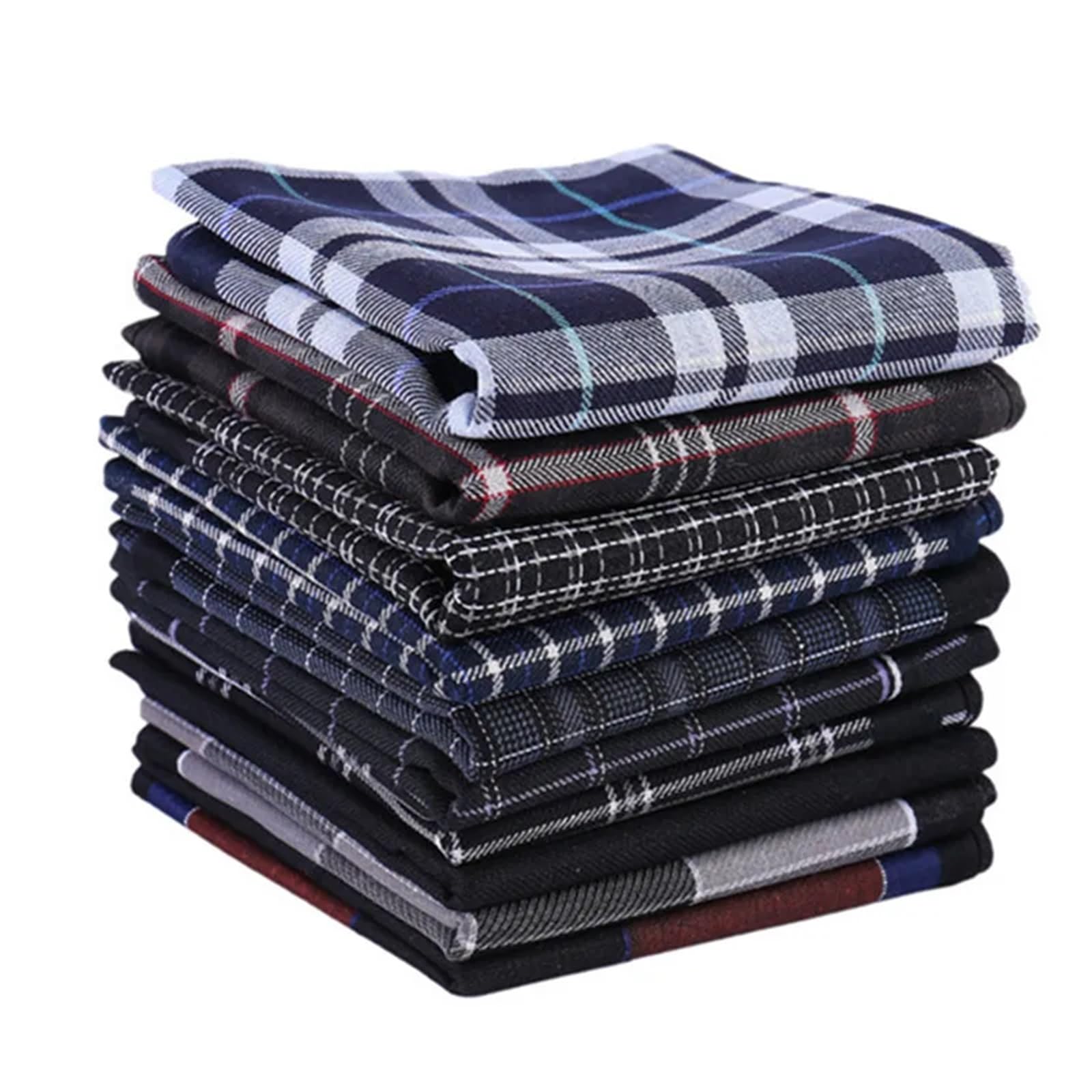 Taschentücher 6 Stück 43 x cm quadratische Baumwolle dunkle Farbe gestreift kariert Männer Taschentuch Hochzeit Party Business Taschentücher