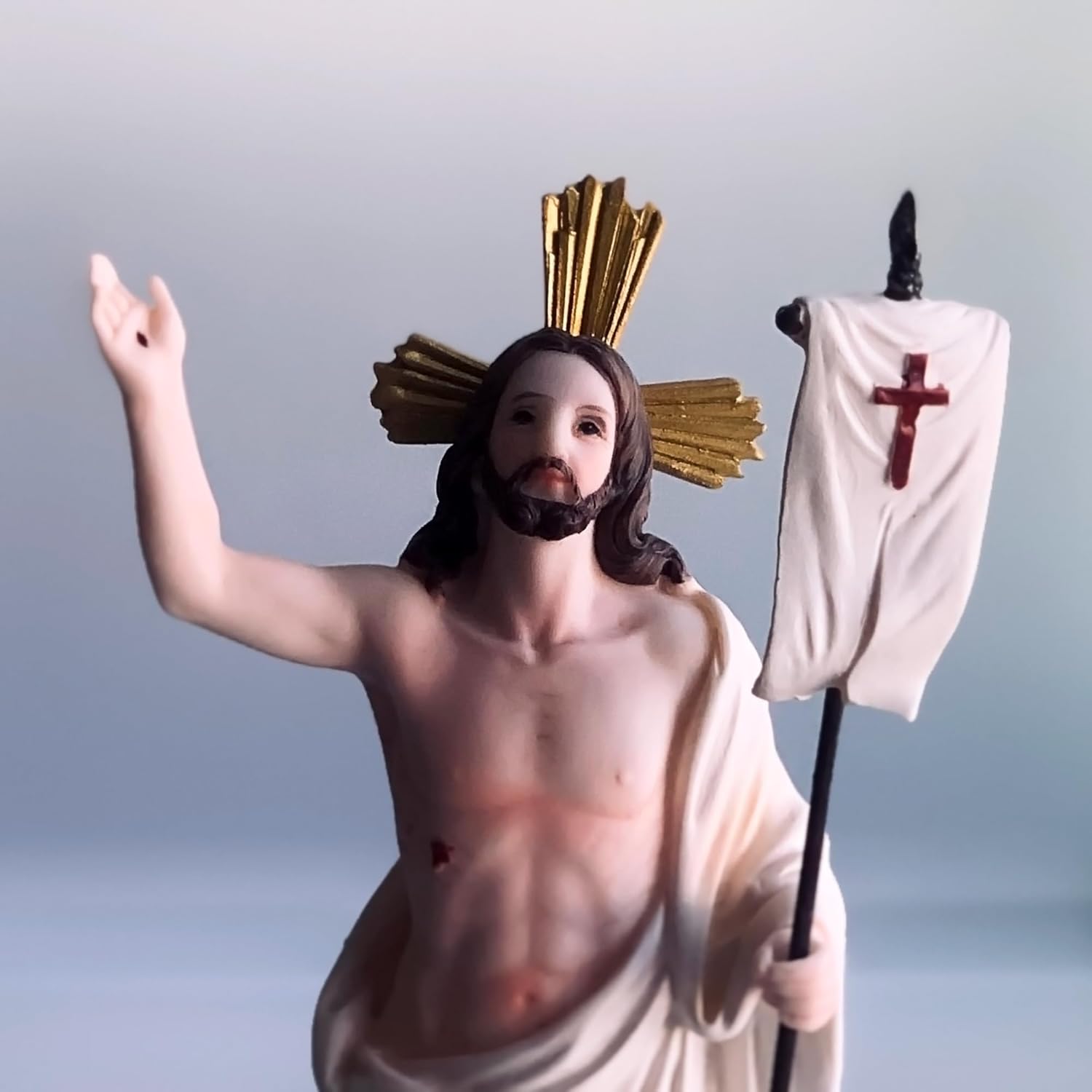 Risen Jesus Resin Statue - 12" Catholic Figurine | Jesus Resucitado, Figura Catolica - Estatua de Resina