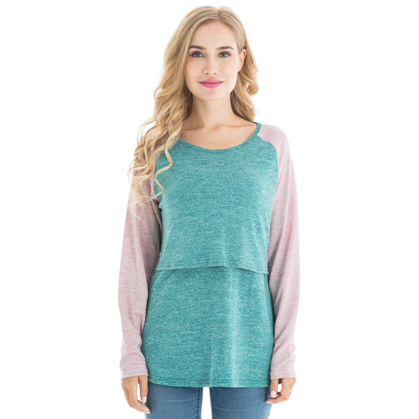 Paquete de 3 camisetas de maternidad de manga larga para lactancia