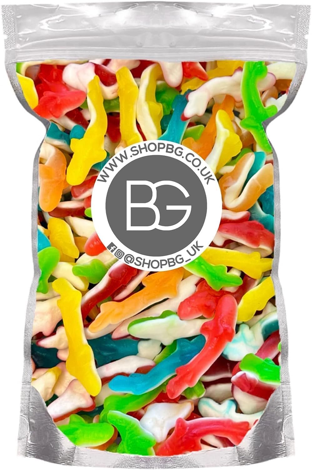 BG Pick & Mix Sweets Candy Pick n Mix Choose Your Sweetie Pouch 800g (- Jelly Sharks)