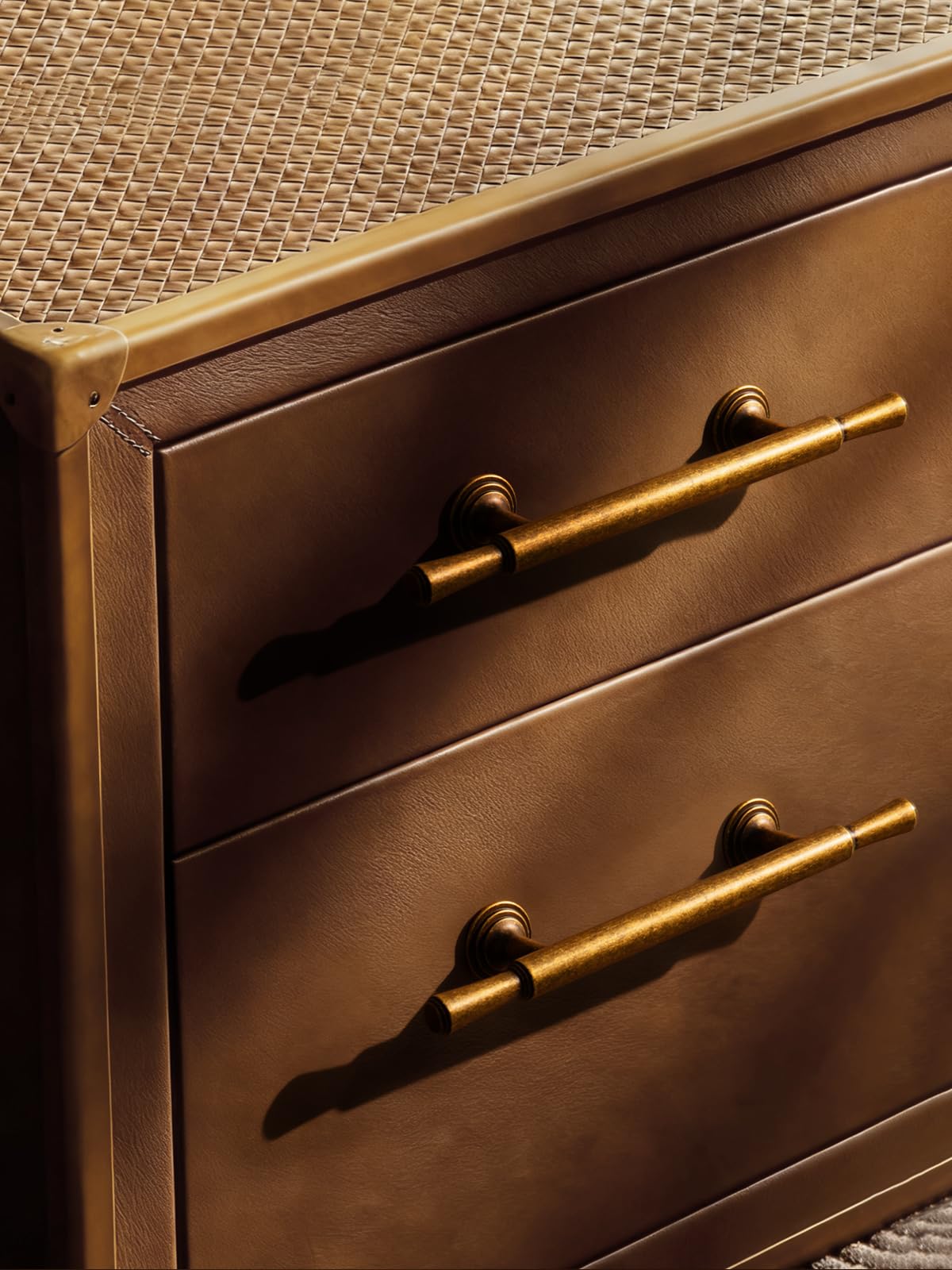 Maniglie per armadi in ottone antico – Distanza tra i fori 96mm Maniglie per cassetti vintage, per armadi da cucina, armadi del bagno e maniglie per mobili in lega di zinco (5, Ottone antico