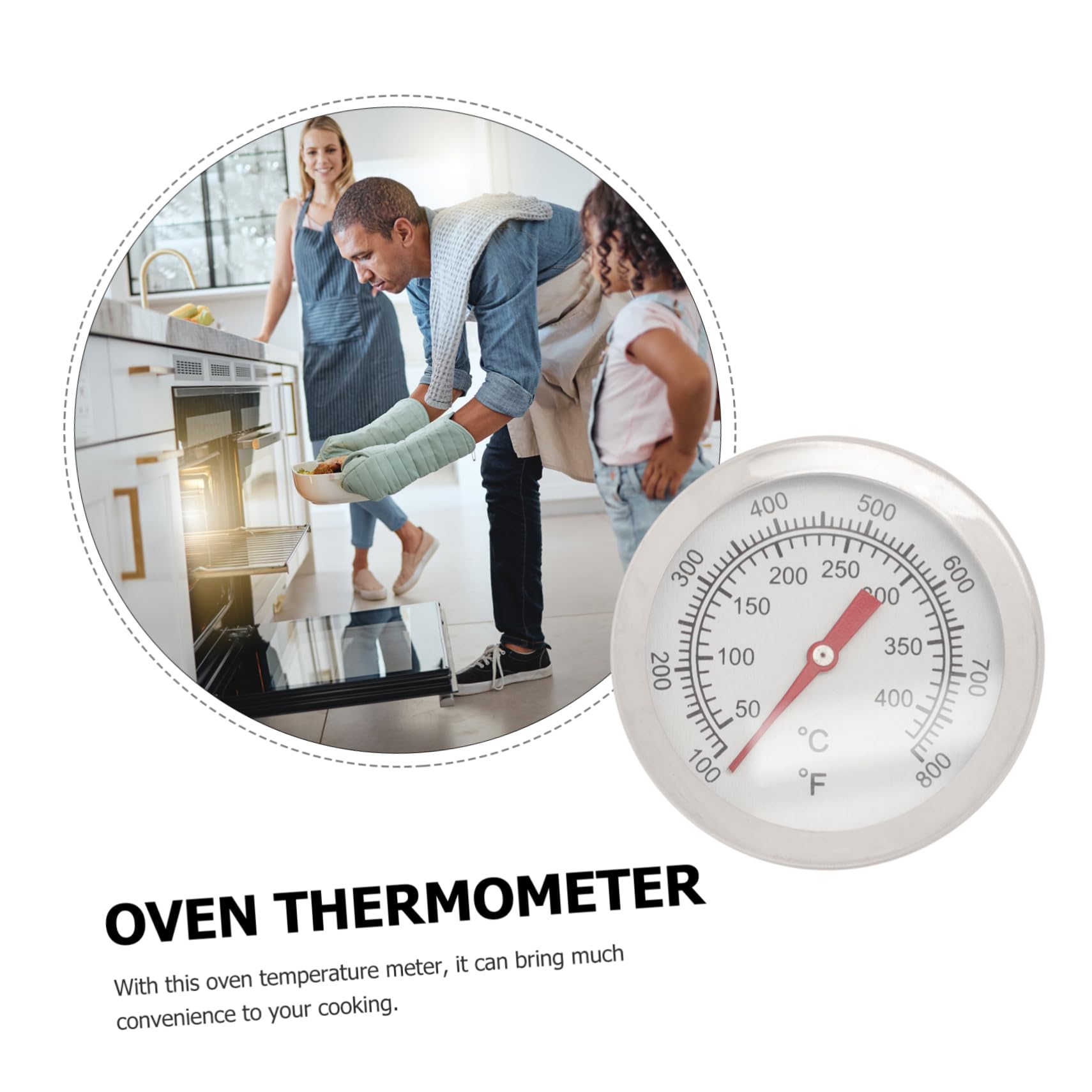 IWOWHERO Stainless Steel BBQ Thermometer Digital Oven Thermometer for Home Kitchen