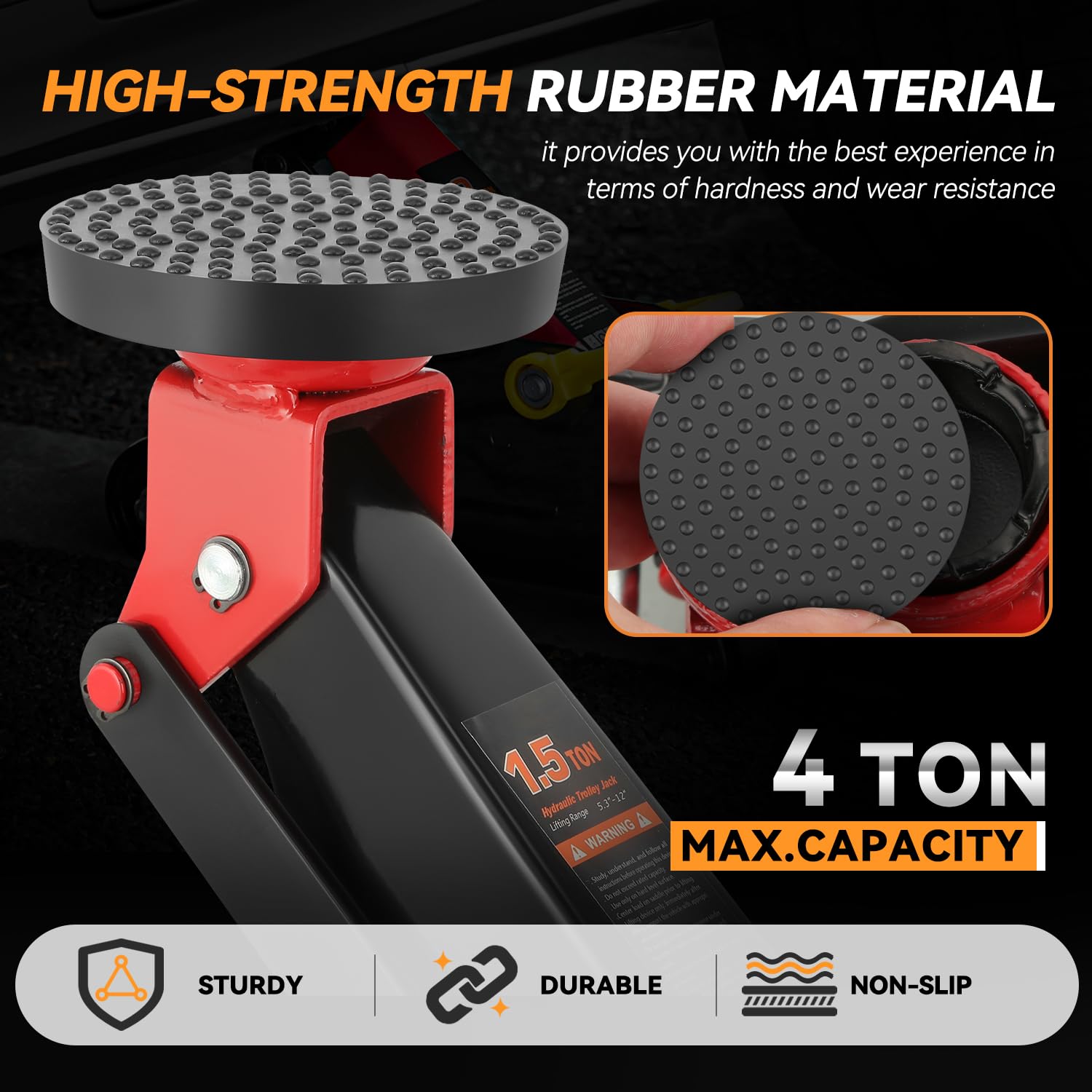 Auto Dynasty 2pcs Floor Jack Rubber Pad Universal Jack Pad Adapter Pinch Weld Side Frame Rail Protector Pads for Floor Jack, Trolley Jack, Vehicle Lift and Axle Stand, 4.03