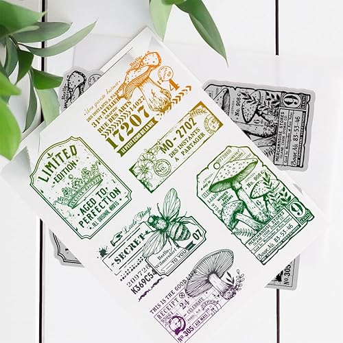 Miniatura 27 de GLOBLELAND Diario de arte con fondo de goma, sello de soporte de arte, sellos de guión para hacer tarjetas y álbumes de fotos, decoración y álbum