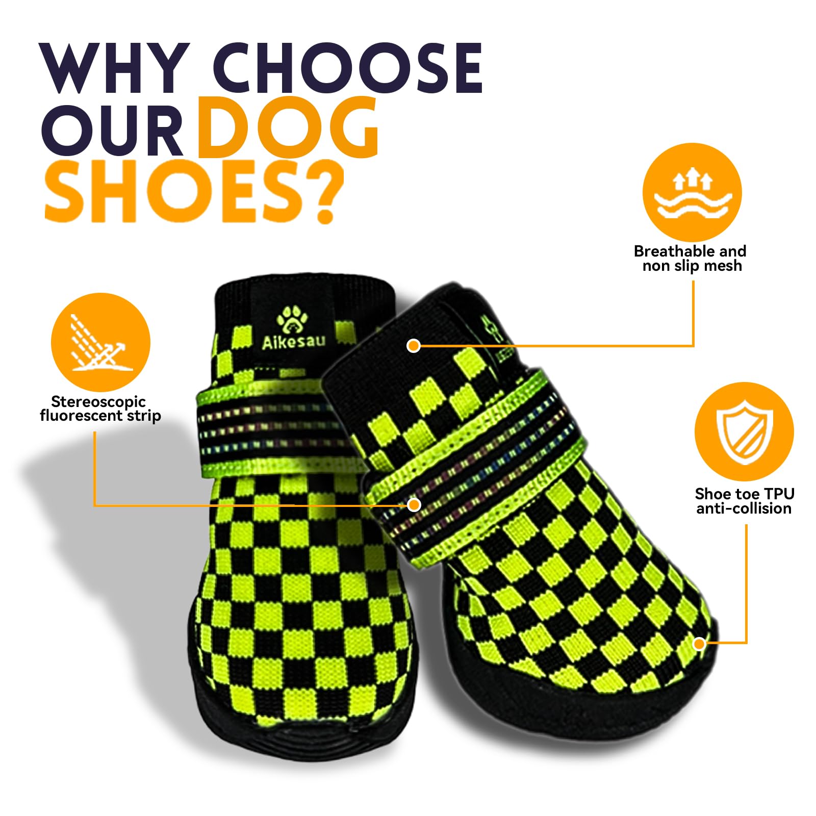 Lot de 4 chaussures pour animaux de compagnie adaptées pour les grands et petits chiens avec bandes réfléchissantes antidérapantes et respirantes, adaptées pour les bottes de chien en plein
