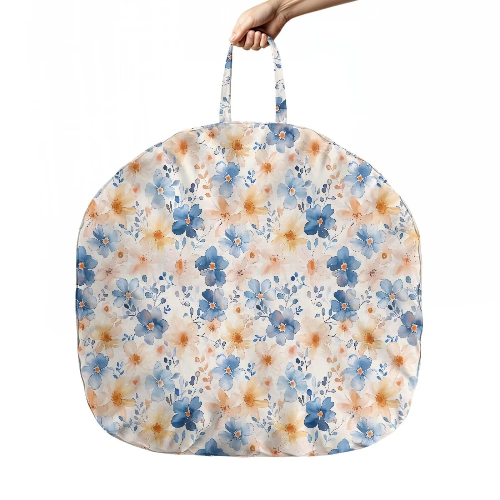 Sellikakes Blue Floral Baby Lounger Cover for Boys Girls, Reversible Baby Nest Cover, Soft Comfortable Newborn Nest Pillow Cover Machine Washable