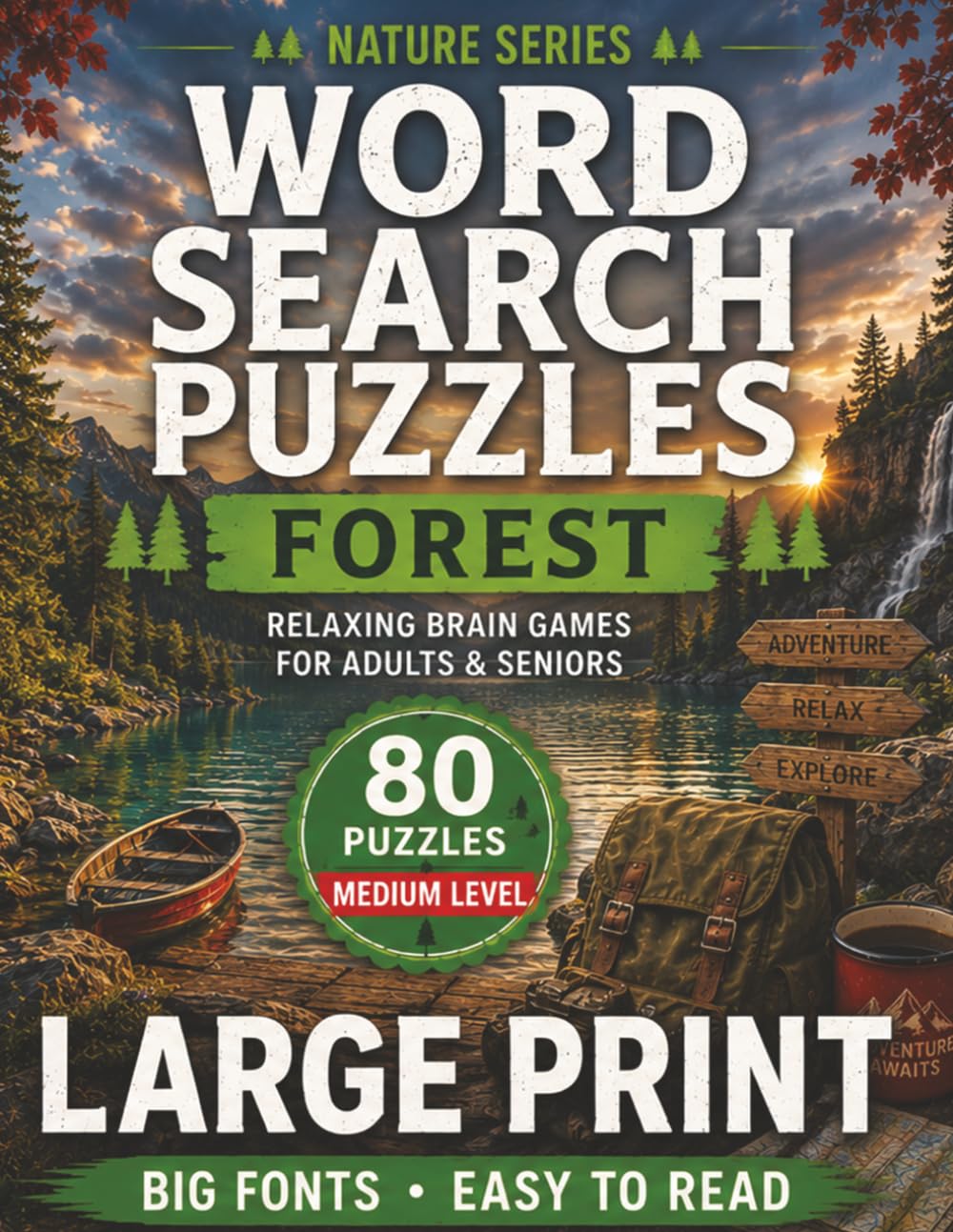 Travel Word Search for Adults: 80 Medium Large Print Travel-Themed Puzzles for Adults and Seniors