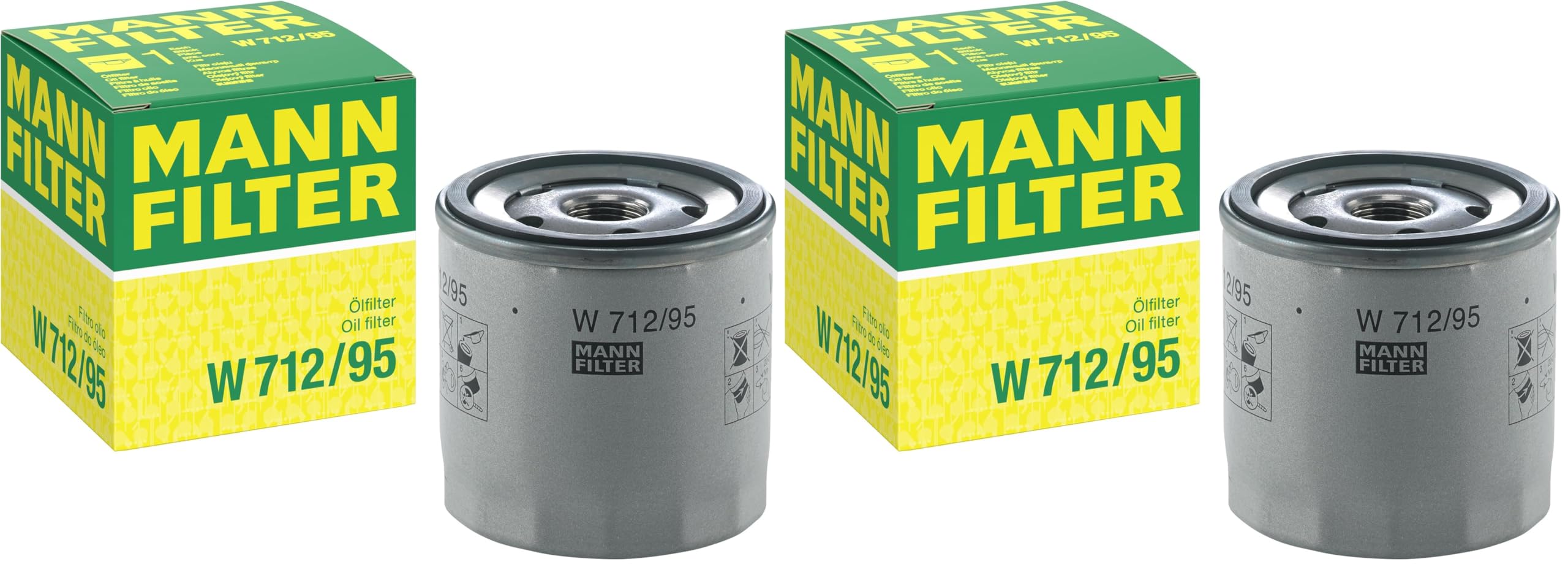 MANN-FILTER W 712/95 Ölfilter – Für PKW (Packung mit 2)