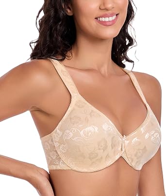 Lemorosy Women's Minimizer Bra Full Coverage Unlined Underwire Comfortable Everyday Bras Plus Size