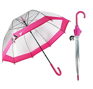Dome Umbrella Bubble Umbrella Clear Colour Border Rain Water Weather Outdoor 23" Transparent Foldable Umbrella Lightweight Umbrella Winter Pocket Durable Windproof Waterproof Umbrella Travel Folding Umbrella Portable Brolly Transparent Umbrella Dome Shaped Brolly