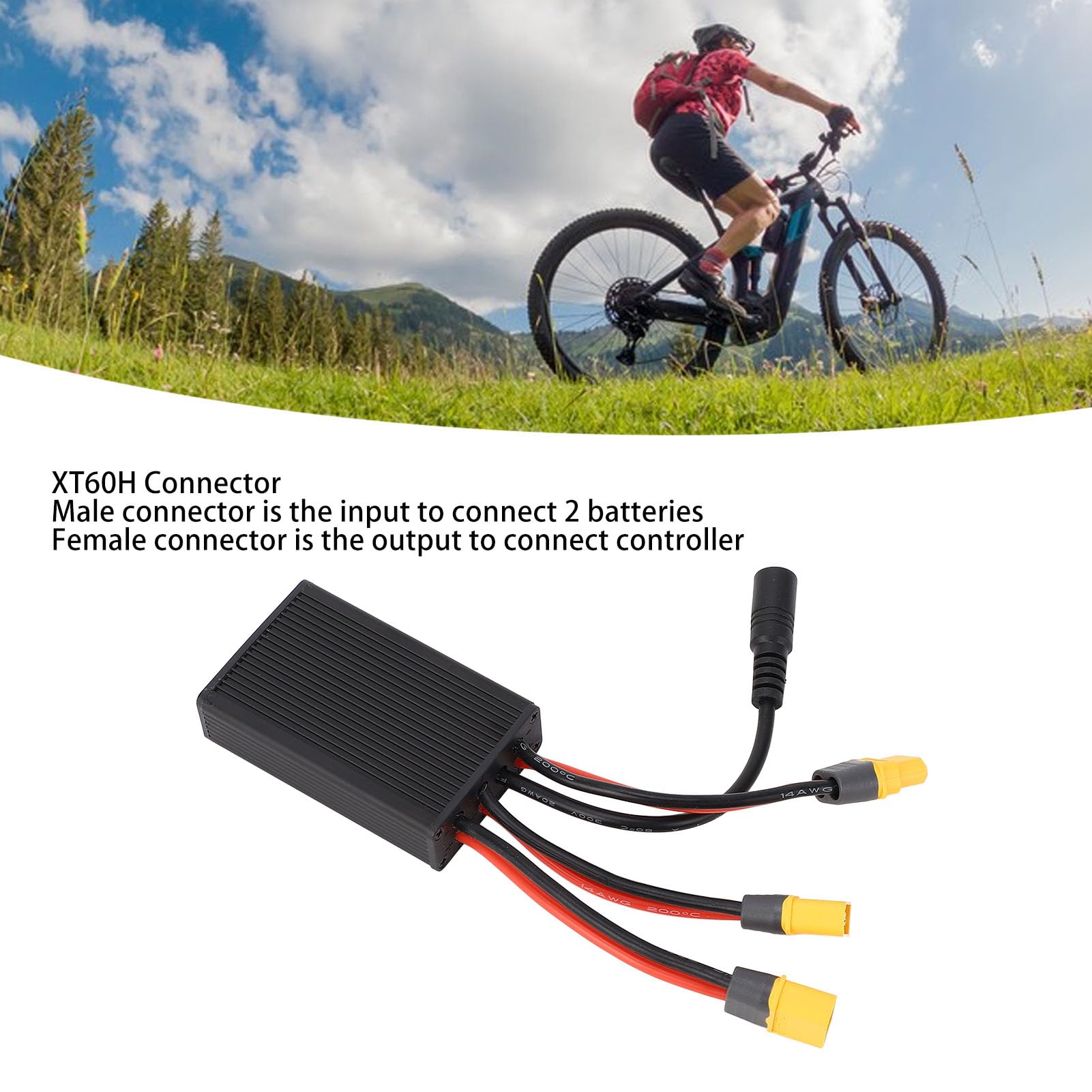 Convertidor de Batería Doble, Equilibrador de Batería Dual 20V 72V 40A, Adaptador de con Conector XT60H para Bicicleta Eléctrica