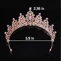 Vista 74 de Kamirola - Corona de reina y tiaras corona de princesa para mujeres y niñas, diademas de cristal para novia, princesa para bodas y fiestas (01)