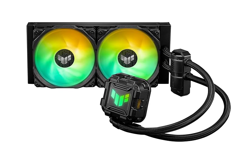 ASUS TUF Gaming LC II 240 ARGB All-in-One Liquid CPU Coolers with Aura Sync, 2X TUF Gaming 120mm ARGB Radiator Fans, Reinforced Tubing, and 6-Year Warranty; Compatible with Latest Intel&AMD CPUs - TUF Gaming|Gen II - 240mm|ARGB