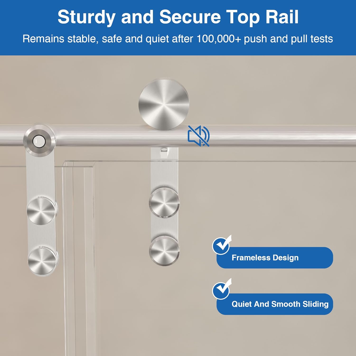 56-60 in.W × 74 in.H Shower Door, 5/16 in (8mm) Frameless Double-Sided Easy-Clean Double Glass, Buffers Sliding Shower Door, Can be Installed Left and Right, Brushed Nickel